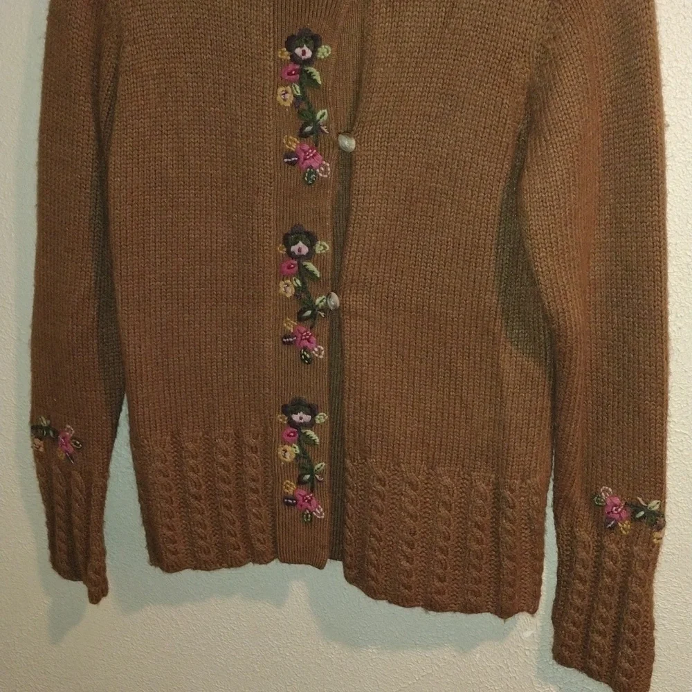 Vintage Embroidered Angora Blend Knit OshKosh Sweater 14/16